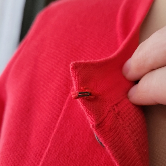 Chico's Red Hook & Eye Military Style Sweater Jacket, Size M - Picture 7 of 10